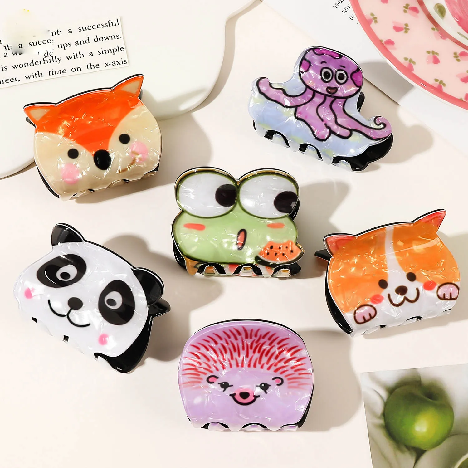 New Woman Cute Animal Series Plastic Hair Claws Ladies Hairpins Hairgrip Headwear  Barrettes Hair Clips Girls Hair Accessories radish shape press and go car toy creative plastic animal push and go cars pull back mini vehicles baby