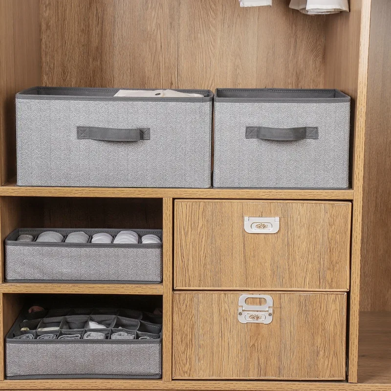 Nonwoven Storage Box Drawer Fabric Storage Boxes Square Lidless Clothes Storage Miscellaneous Organiser 4