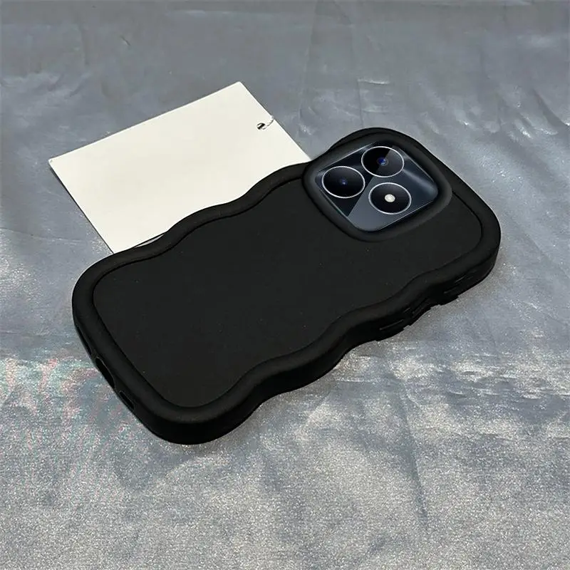 Solid Color Wave Silicone Shock-Absorbing Phone Case - Minimalist Design