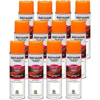 264697-12PK Industrial Choice M1400 System Water-Based Construction Marking Spray Paint, 17 oz, Fluorescent Orange, 12 Pack 1
