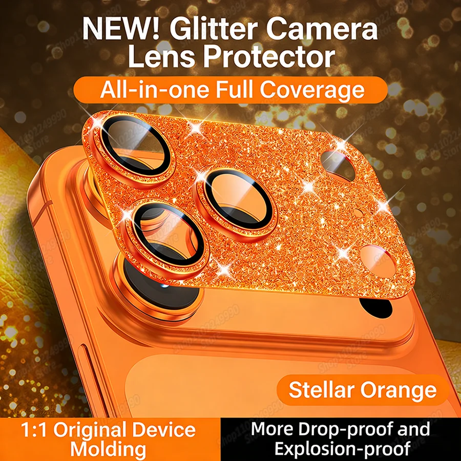 Glamorous Glitter Diamond Metal Camera Lens Protection Glass