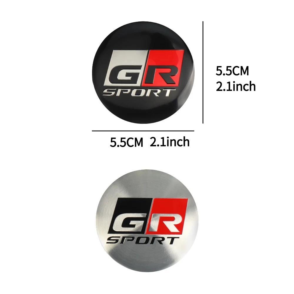 4PCS 56MM 60MM GR Sport Emblem Wheel Center Hub Cap Car Rims Cover Hubcaps Sticker For Camry Yaris Avensis Auris Hilux Vios
