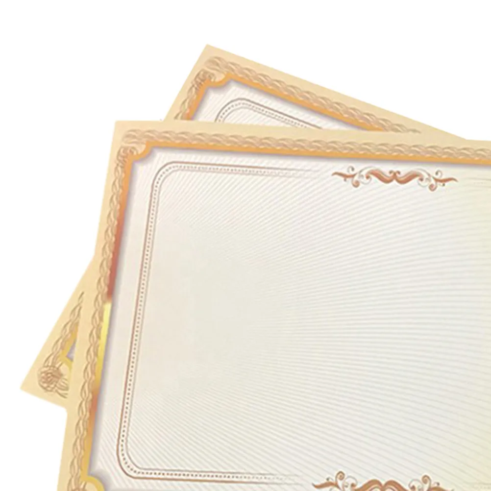 20pcs A4 인증서 용지 학교 졸업 시상용 골드 테두리 그라데이션 디자인 자원 봉사 인정 포일 양각 인장