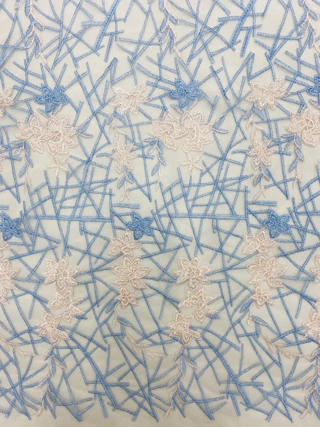 

New arrival: Gorgeous abstract flower pattern all over embroidered lace