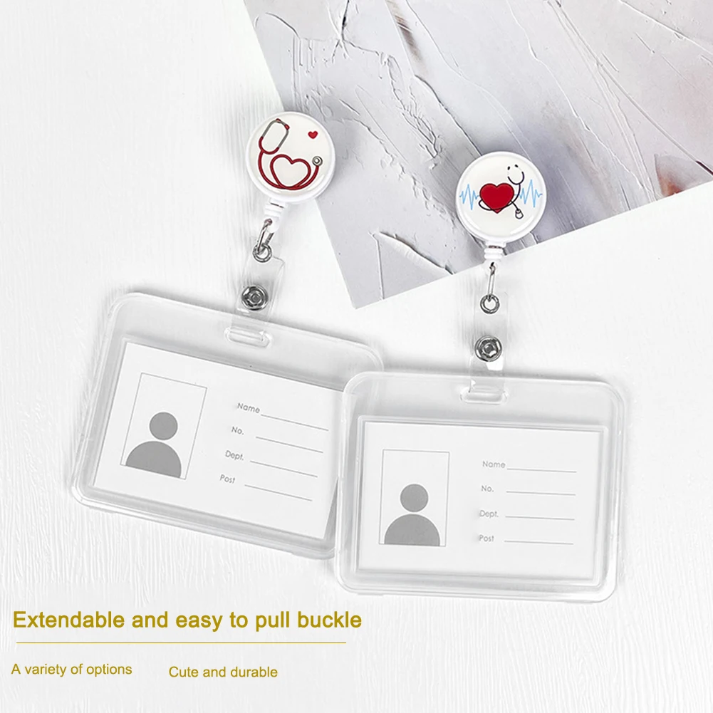 플라스틱 ID 카드 간호사 배지 거치대, 다양한 패턴 자원 봉사자 나일론 로프, 건강 악어 클립, 개폐식 릴 학교, 8 개