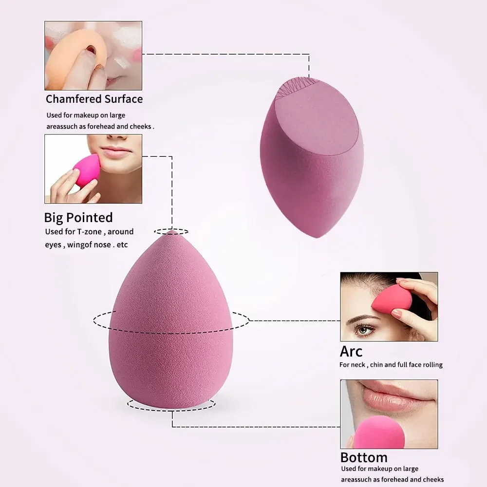 Éponges de maquillage en forme d'œuf pour femme, accessoire de beauté pour fond de teint doux, mélangeur de poudre, 4/8 pièces
