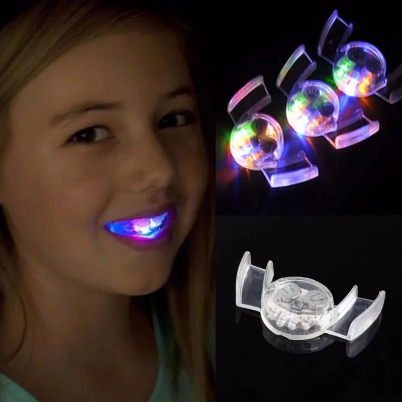 

Funny Game Glow Tooth LED Light Kids Children Light-up Toys Flashing Flash Brace Mouth Guard Piece Party Supplies