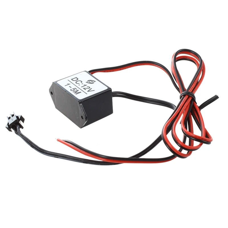 2X Red-Black Cable DC 12V EL Wire Neon Glow Strip Light Driver Unit Inverter