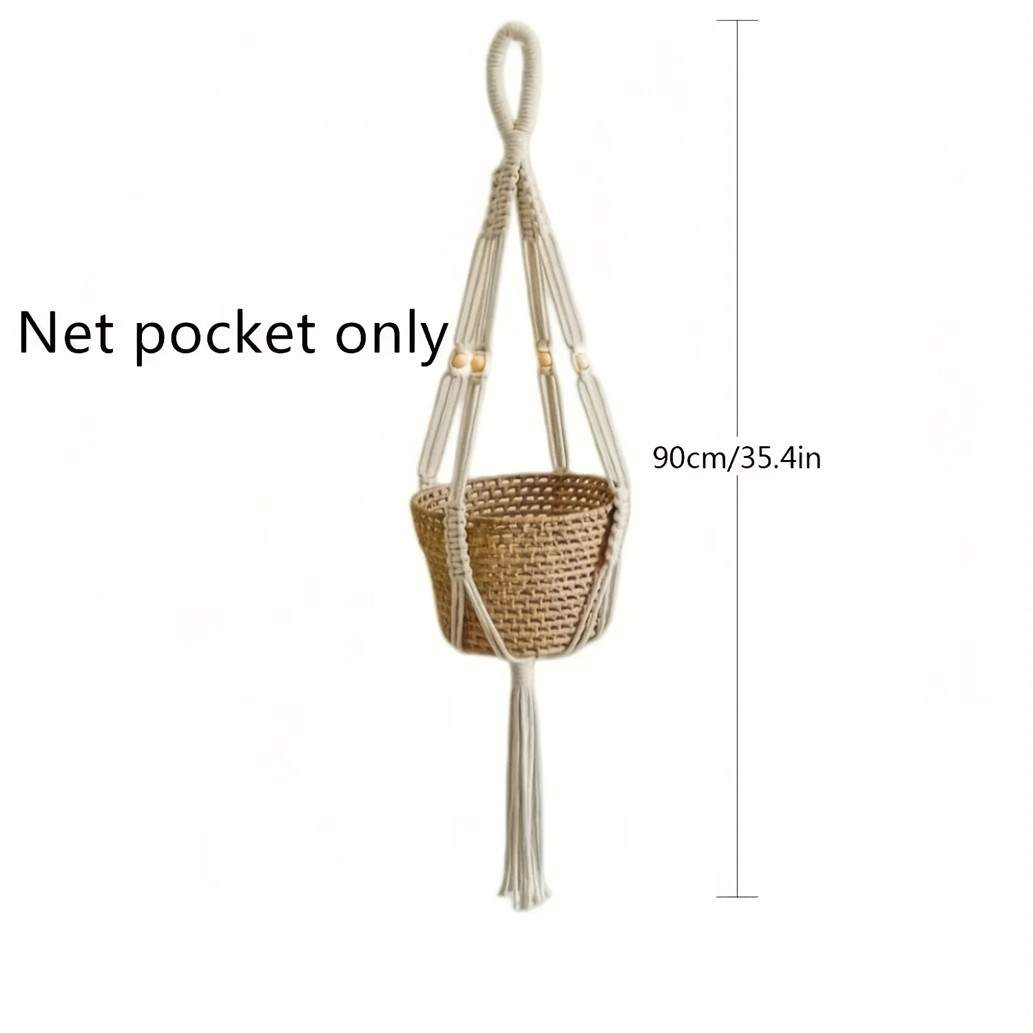 Elegant Handcrafted Macrame Plant Hanger - Boho Cotton Rope Planter Holder