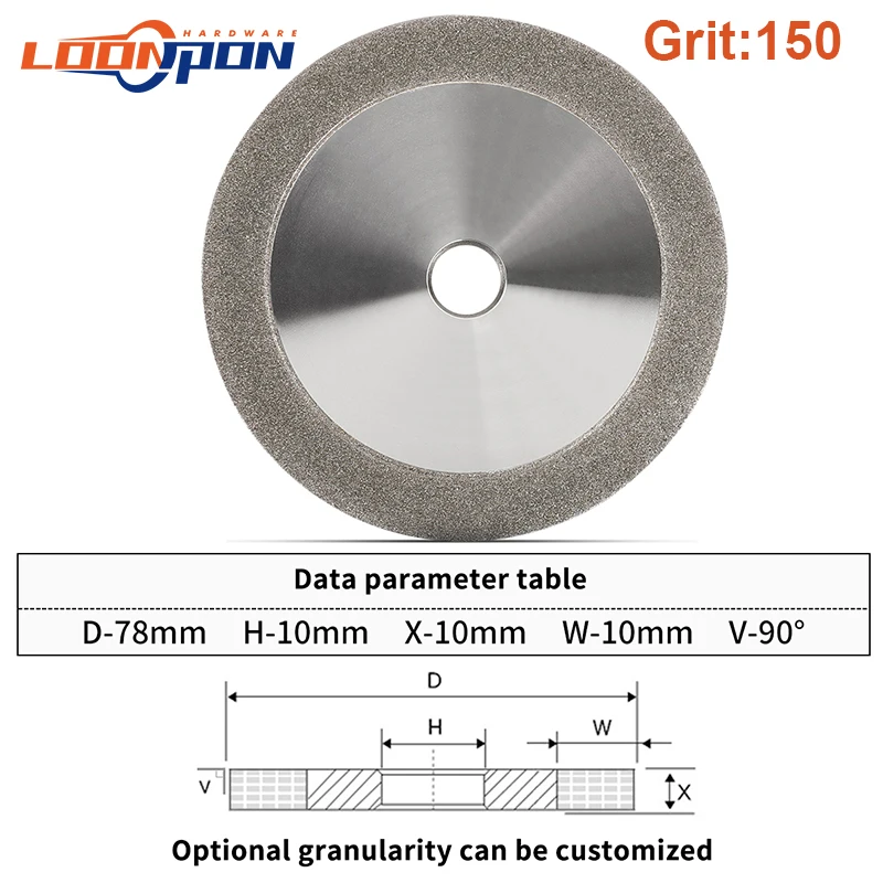 78/80 mm galvanisierter Diamant-Schleifscheibenbecher für Hartmetall-Schärfschneider, Werkzeug, 1 Stück – Detail 7