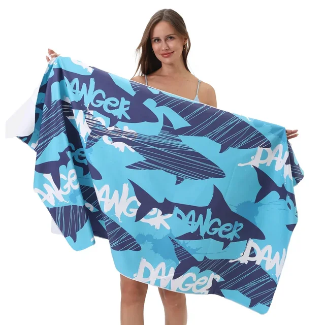 Portable Quick-Drying Beach Towel – 80x160cm Water Absorbent Sports Towel with Mesh Bag 5
