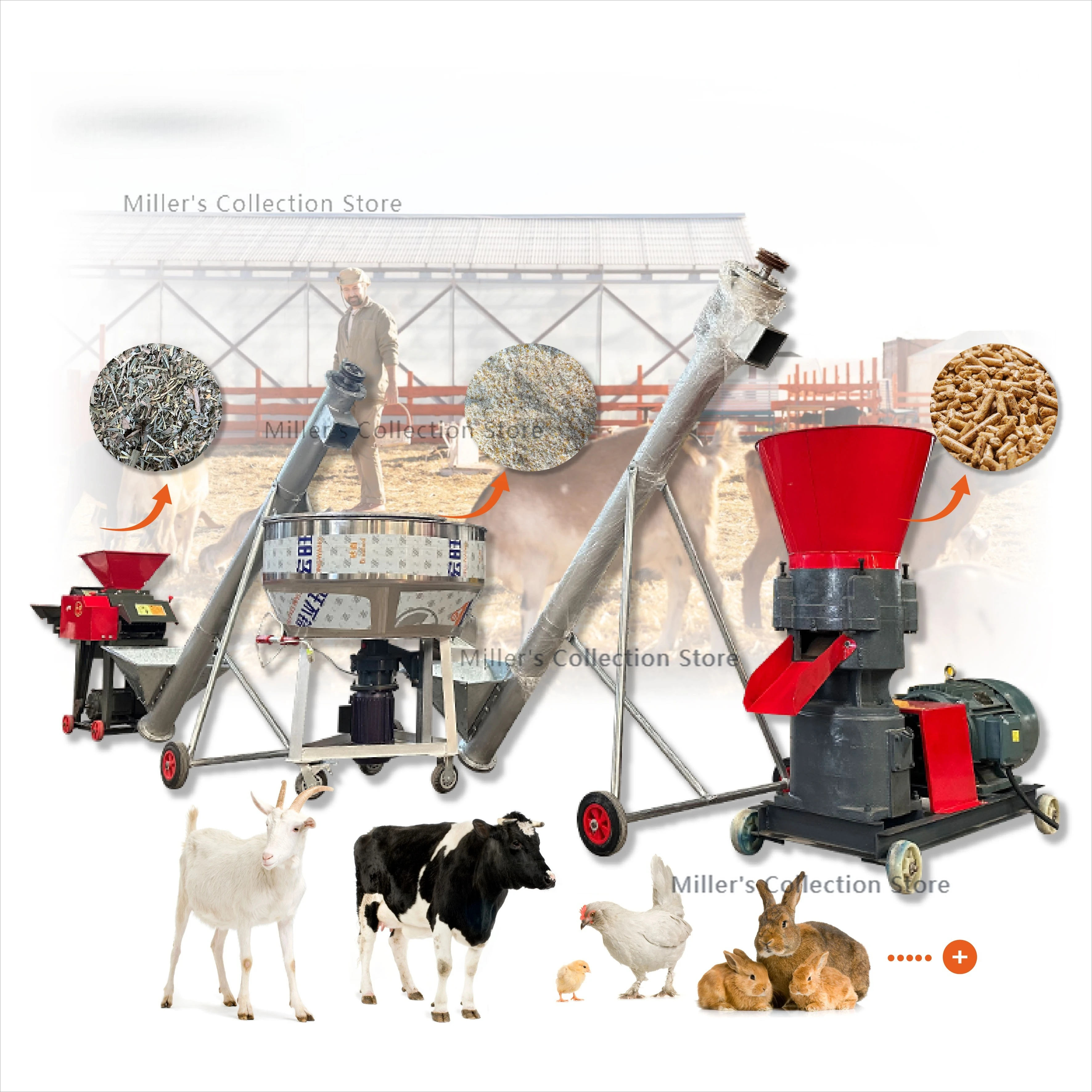 Goat Farming Machine Goat Farming Equipment Chicken Poultry Feed Processing Machines Food ...