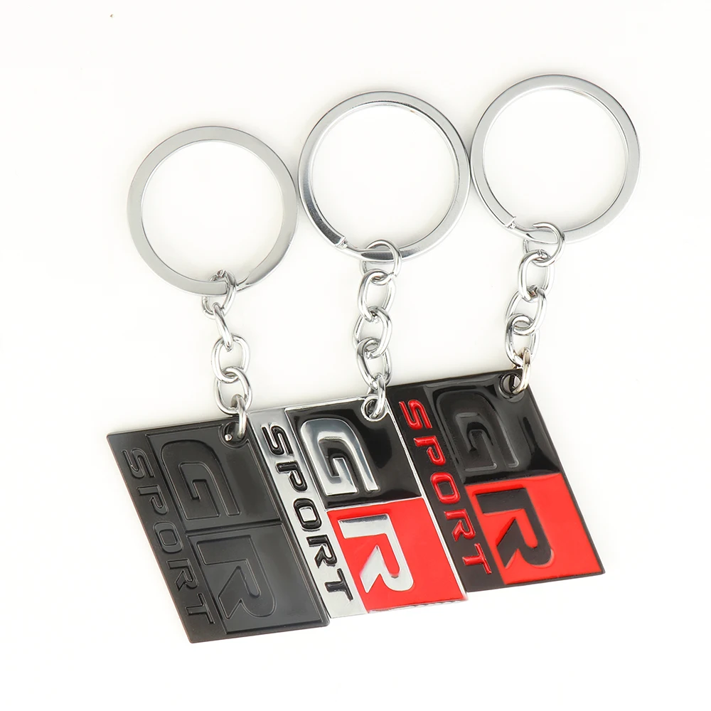 ثلاثية الأبعاد المعادن GR الرياضة شعار سيارة المفاتيح مفتاح سلسلة مفاتيح حلقية الديكور لتويوتا بريوس أفينسيس Rav4 أوريس يارس ميراي هايلاندر C-HR