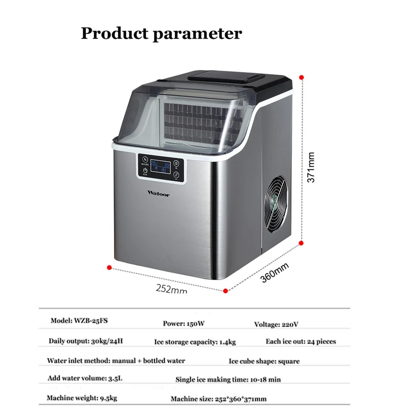 Ice Maker Countertop, Portable Ice Maker Machine, 28lbs/24Hrs, with Self Cleaning, Time Reservation, Include Scoop & Basket