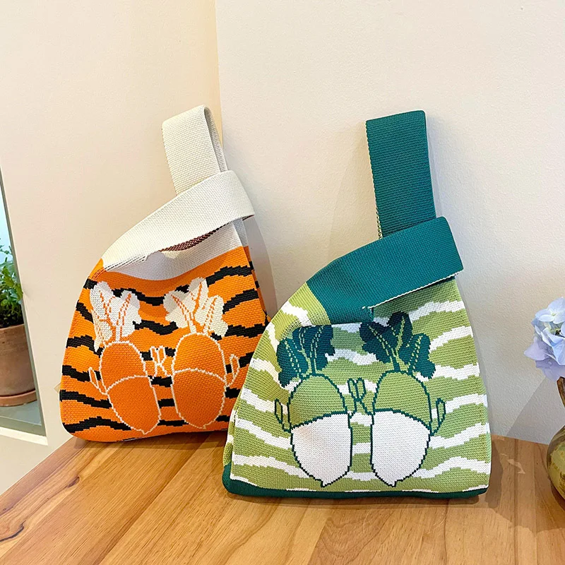 

Милая мультяшная плетеная Сумка через плечо с репой, ручная сумка, Студенческая Повседневная плетеная Сумка большой вместимости «Все в одном»