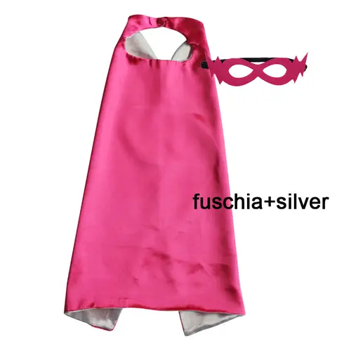 Superhero Capes with Mask REVERSIBLE Two Colored Child Cape Birthday Party Favor Satin Solid Capes Boys Girls Satin Capes - Image 21