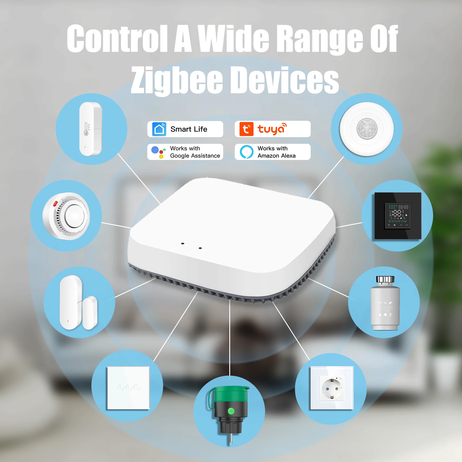 Фото Умный концентратор BSEED Tuya Zigbee, хаб с удаленным управлением для моста и умного дома, работает с приложением Google Home №3