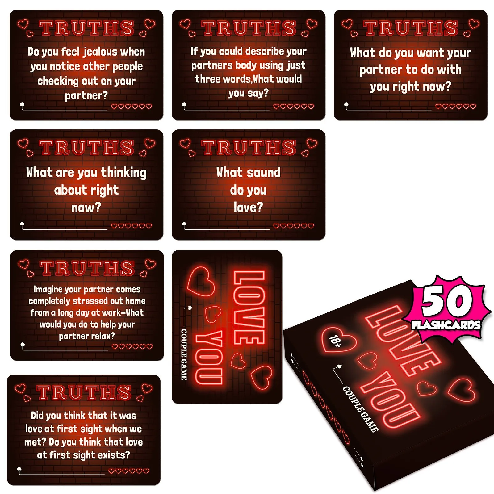 Couple Truth or Dare Game Cards To Heat Up Relationships Sex Funny Game Card for Adult Lovers Sweet Interactive Sex Products
