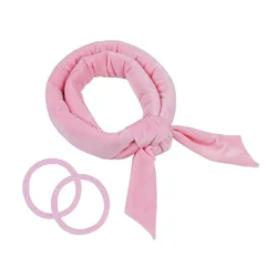 Heatless Curling Headband - Soft Hair Rollers for Effortless Curls (Pink)
