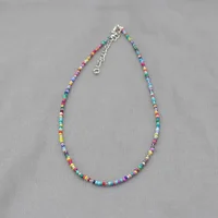 Bohemia Handmade Rainbow Seed Beads Simple Choker Necklace Candy Color Neck Chain Women's Wild Sweet Colorful Collar Jewelry - Image 4