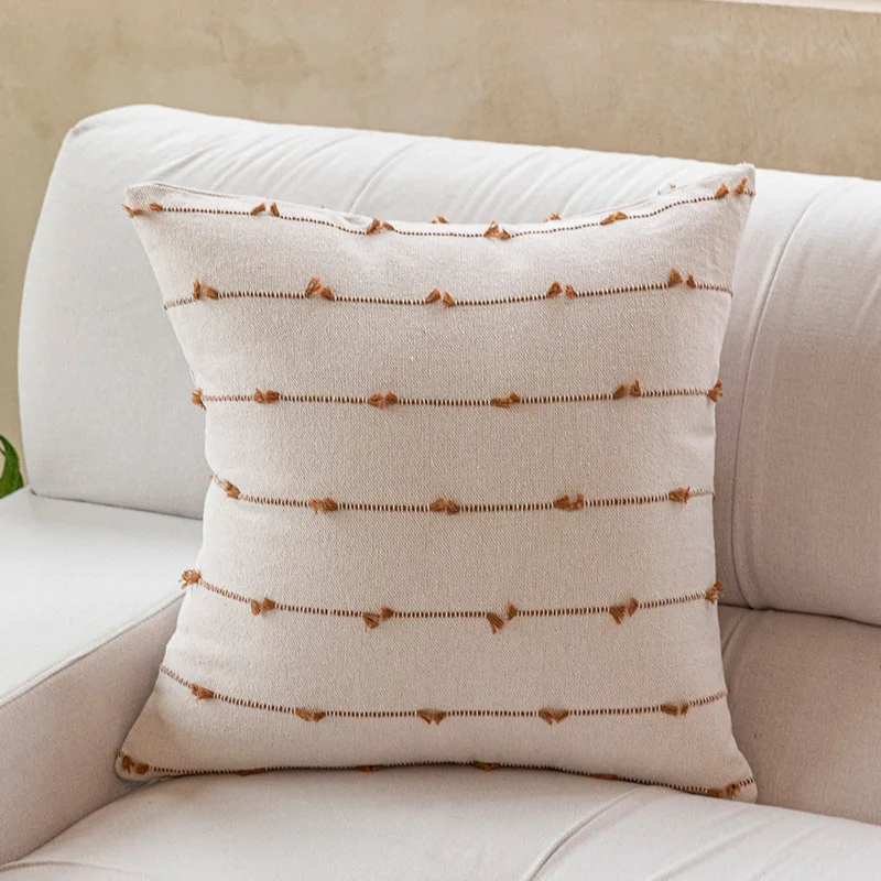 Farmhouse Boho Cotton Linen Throw Pillow Cover