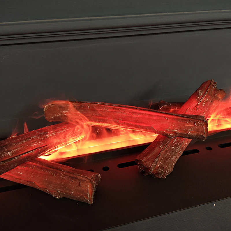 

Resin electric fireplace simulated charcoal fake firewood lifelike ornaments home office atomized fireplace decoration