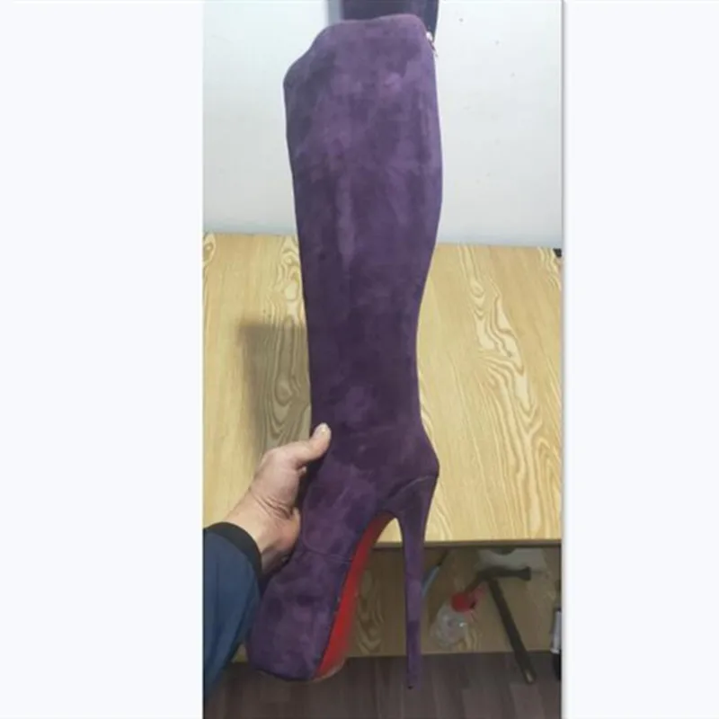 

Minan Ser Fashionable Women's Boots. About 18cm High Heels. Fashion Show Banquet Shoes. Knee High Women's Boots. Round Toe Boots
