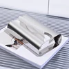 Stainless Steel Mirror Tissue Box, Silver, Minimalist, for Home Decoration, Hotel, 1 4
