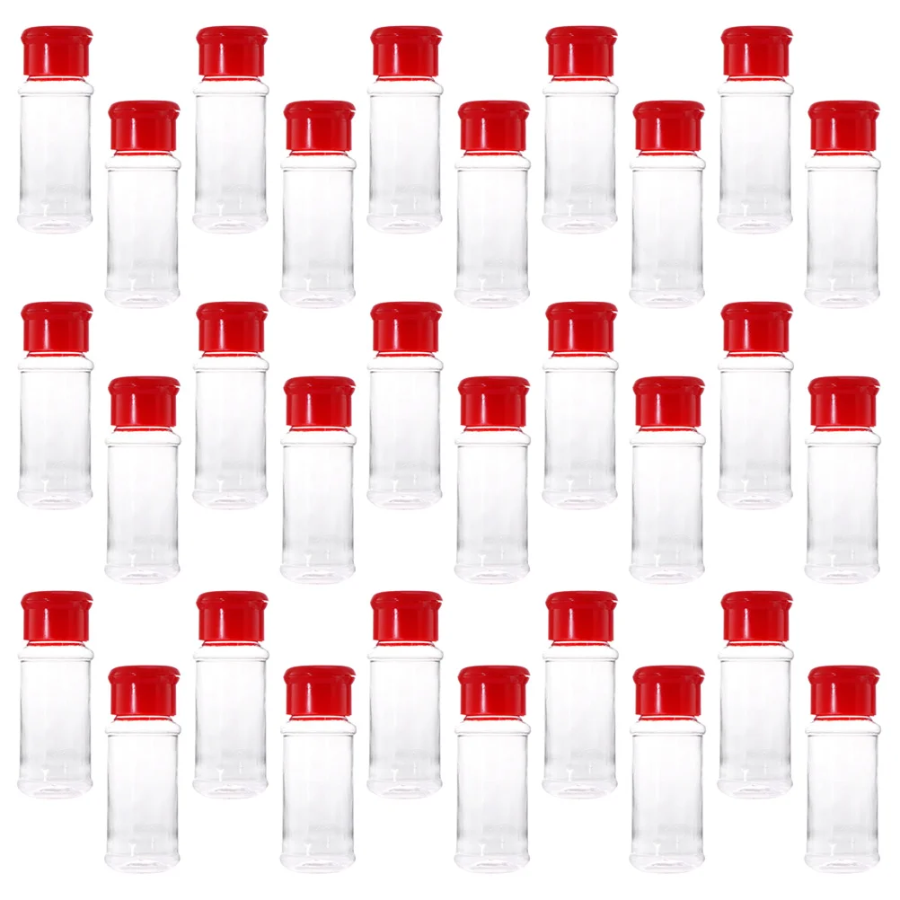 

30 Pcs Easy Clean Spice Jar Storage Container Space Savers Salt Bottle Red Color