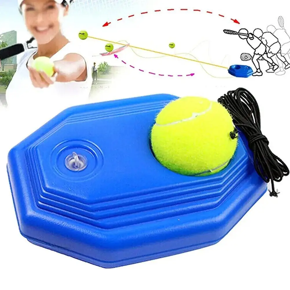 solos tennis trainer rebounds ball tennis traning tool self practice string ball Heavy Duty Tennis Training Aids Base With Elastic Rope Ball Practice Self-Duty Rebound Tennis Trainer Partner Sparring Device