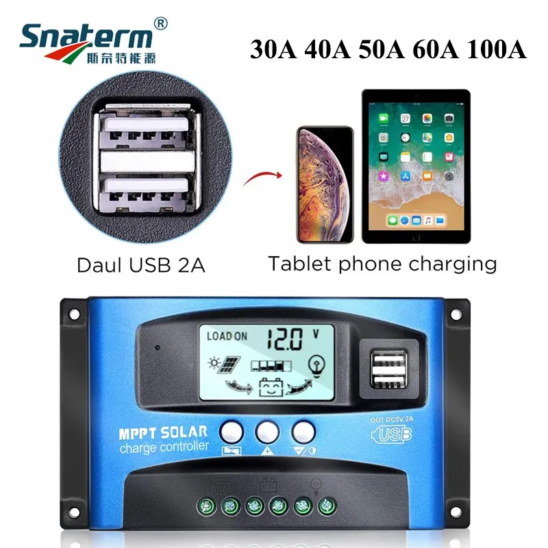 MPPT PWM 100A 12V 24V 36V48V AUTO solar laderegler Solar PV Batterie  Ladegerät mit LCD Display Solar PV Regler Dual USB - AliExpress