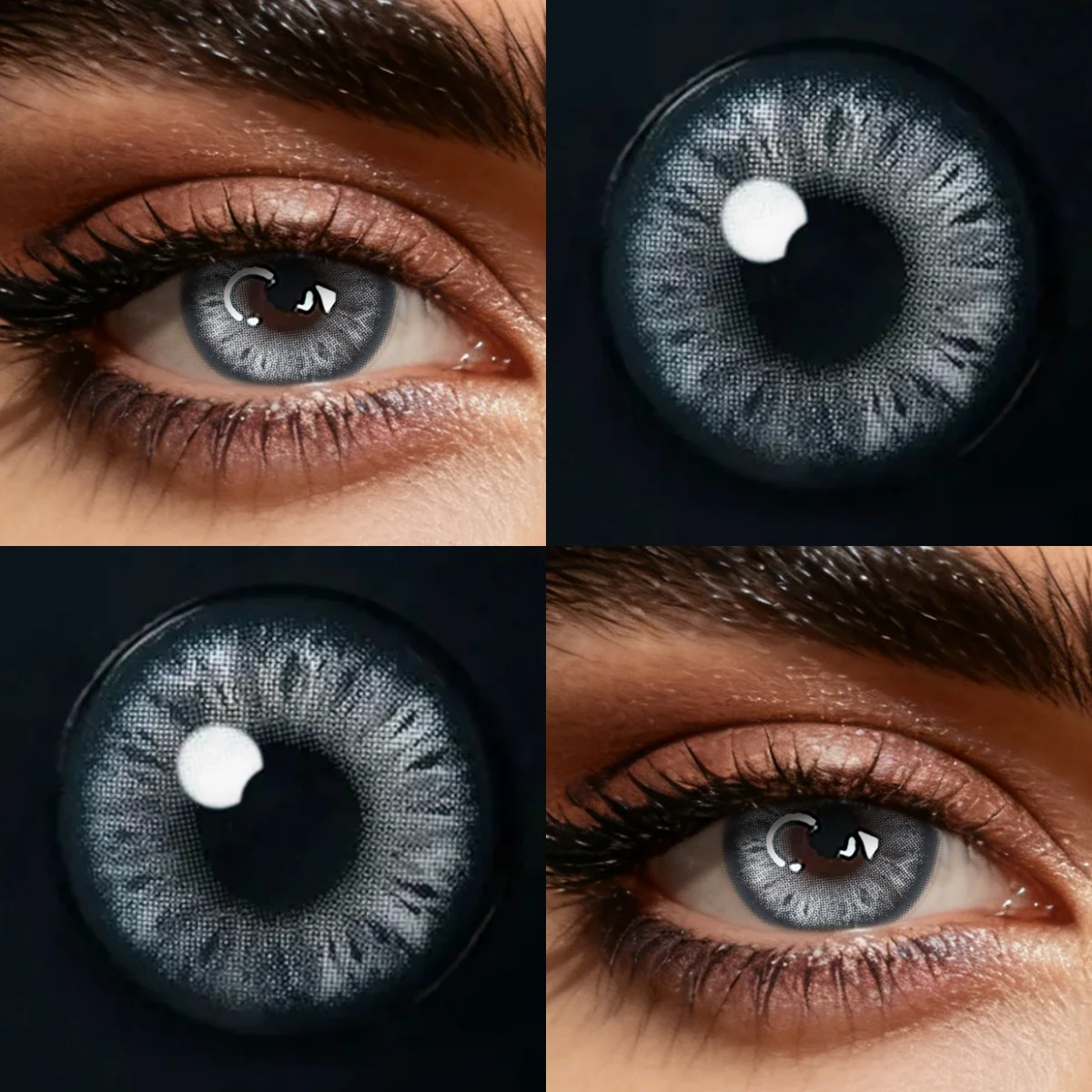 VISUASHOW Twinkle Black Colored Contacts for Natural Eye Beauty and Daily Makeup