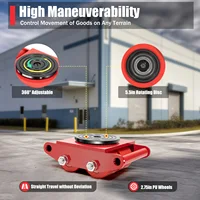 6T Machinery Mover Heavy Duty Machine Dolly Skate Machinery 4 Roller Mover Cargo Trolley Cart 360° Rotation Red/Yellow 2