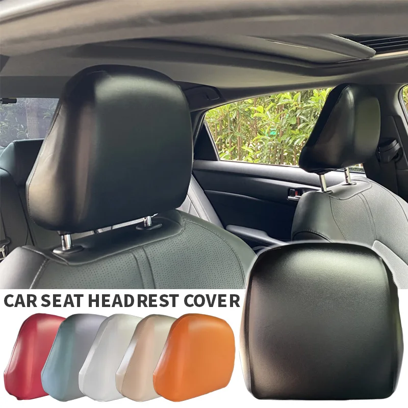 Elastic PU Leather Car Headrest Dust Cover Waterproof Anti-Dirty