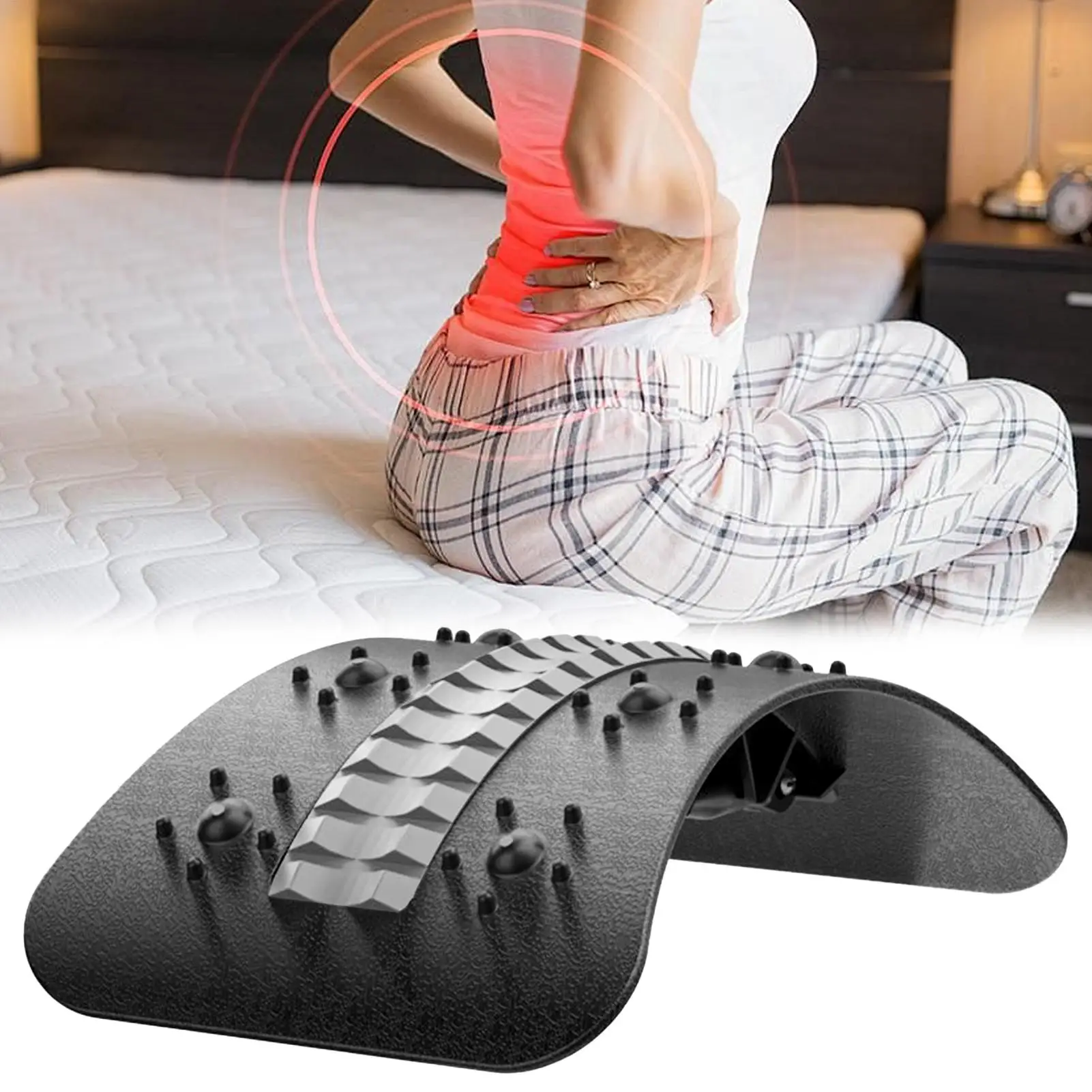 Back Stretcher Adjustable Back Stretcher Massager Waist Support Relieving Board Lower & Upper Back Support for Workout Recovery