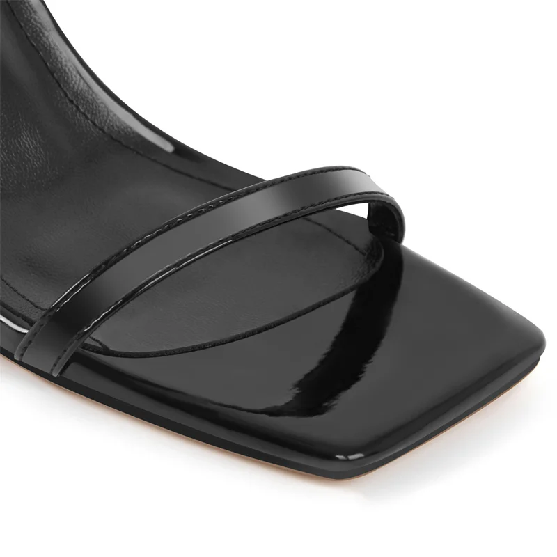 Onlymaker Women Square Toe Sandals Heels Ankle Strap Slingback Cross-Strap Buckle Stiletto 9.5CM Heeled Open Toe Sandals