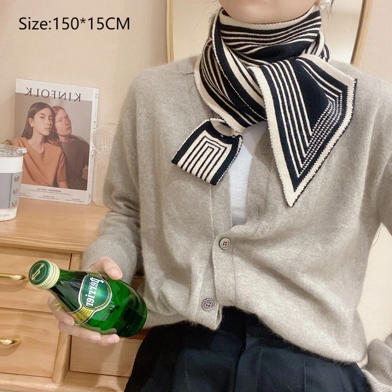Women's Scarf Fashion Versatile Knitted Scarf for Autumn and Winter Classic Stylish Korean Scarf - 6