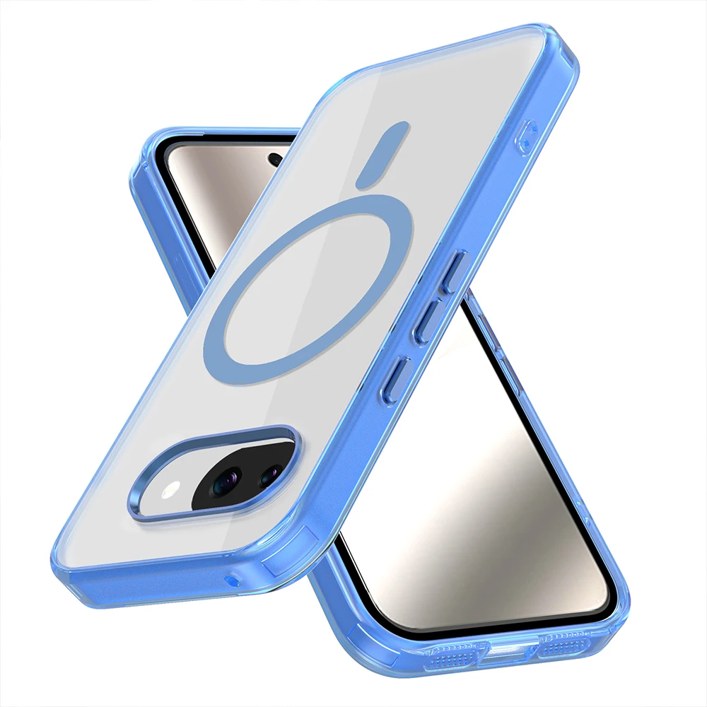 Enhanced Magnetic Transparent Case - Shockproof Clear Acrylic Hard Back Cover with Wireless Charging Compatibility