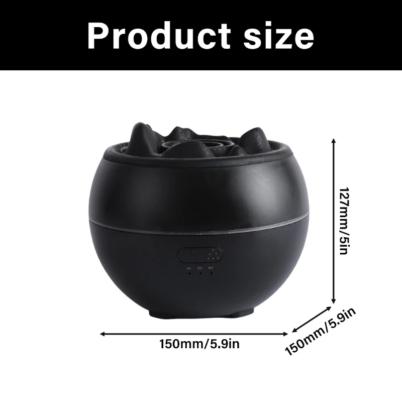 솔트 스톤 화염 가습기 360ml 용량 가정용 타이머 옵션 4개