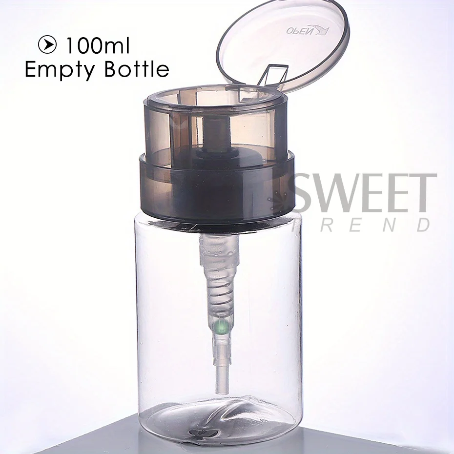 100ml Empty Refillable Nail Storage Bottle Push Down Pump Dispenser Tools Pro Liquid Press Polish Container Manicure Accessories