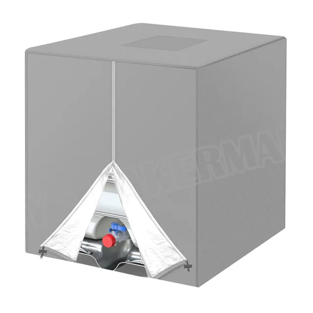 Zipper Ibc Tote 275 Galon 1000L Kültéri Víztartály Védő Borítója (Fekete) - Image 6
