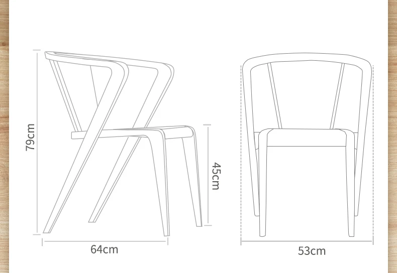 Description Picture 2 of itemModern Fashion Designer Dining Chairs Minimalist Solid Wood Dining Chair Living Room Furniture Hotel Luxury Leisure sofa Chair