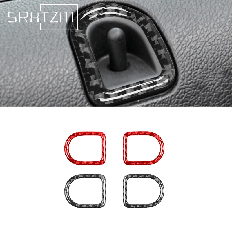 

For Ford Mustang 2005-2009 Car Carbon Fiber Interior Door Lock Knob Pin Cover Button Protective Trim