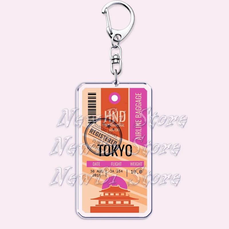 Tokyo Reise-Souvenir-Ticket-Schlüsselanhänger für Zubehör, Tasche, Bordkarte, Flug, Ziel, Schlüsselanhänger, Schmuck, Fans, Freunde, Geschenke – Detail 13