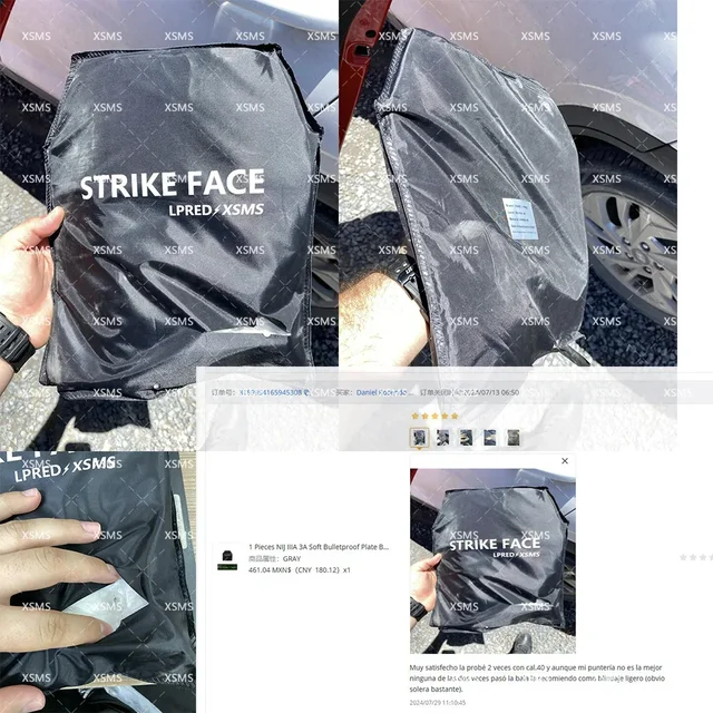 36 Layers NIJ IIIA 3A Level Uhmwpe Soft Bulletproof Plate Ballistic Vest Bulletproof Backpack Ballistic Board Plates 10x12 3
