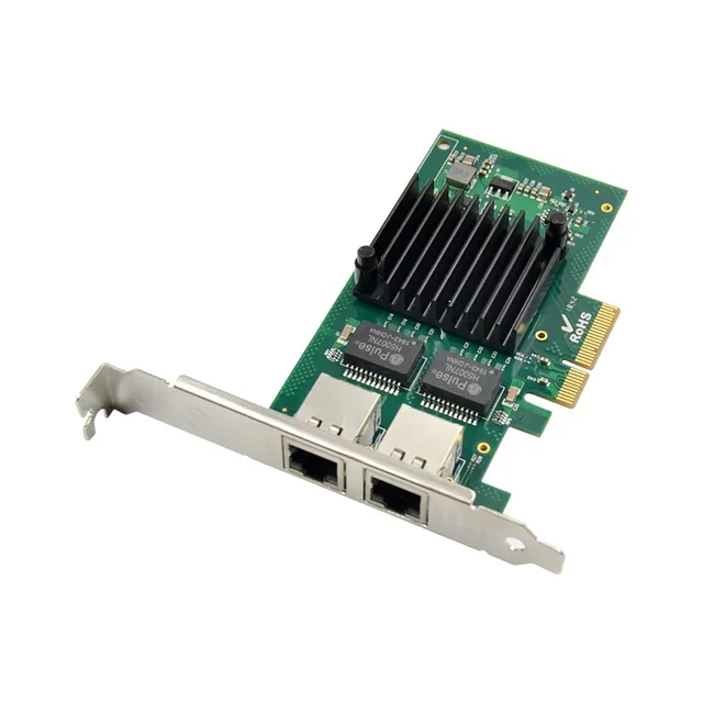 2-портовый адаптер сетевой карты локальной сети Чип PCIe x4 Контроллер Intel I350AM2 Pci-e X4 Gigabit 1000M Ethernet Настольный проводной 1