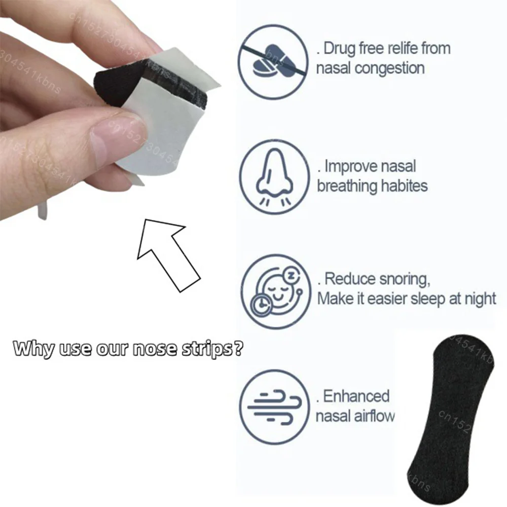 10/100Pcs Nasal Strips Portable Breathing Nose Strips Right Way Stop Snoring Sleeping Aid Device Easier Breath Improve Sleep 6