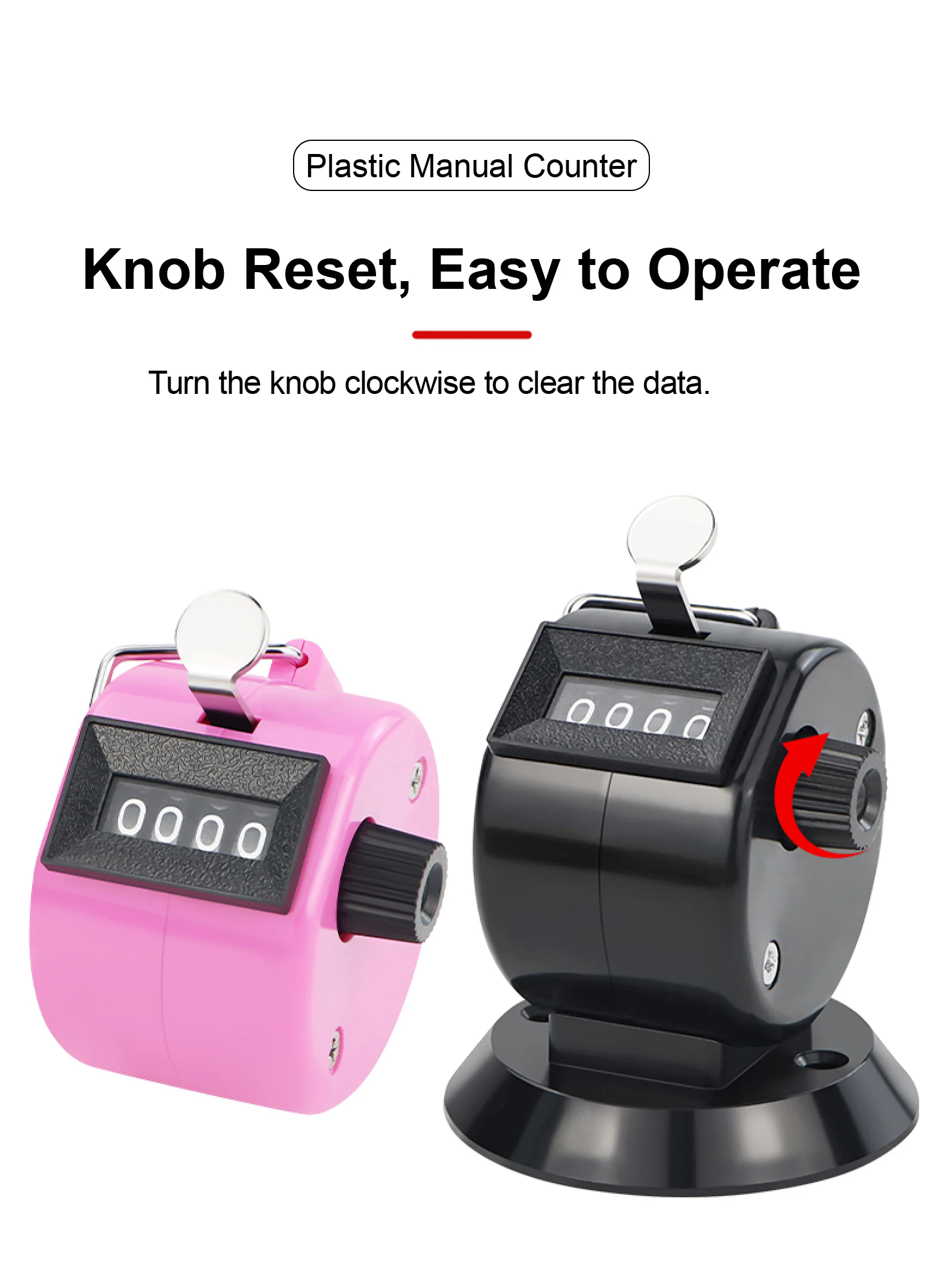 Manual Counter Mechanical Tally Handheld Rotary Clicker Counter Resettable Peopl