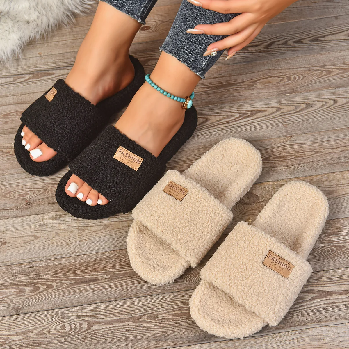 2025 New Women Indoor Slippers Soft Bottom Cotton Home Shoes Women Comfort Thick Heel Slippers Autumn Winter Rubber Slides Women