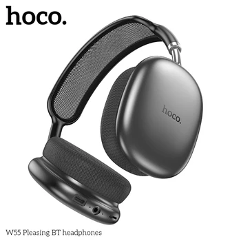 HOCO W55 فوق الأذن سماعة بلوتوث سماعة رأس لاسلكية للموسيقى Mic HiFi سماعات الصوت صوت ستيريو سماعات أذن رياضية 40 مللي متر AUX TF 1